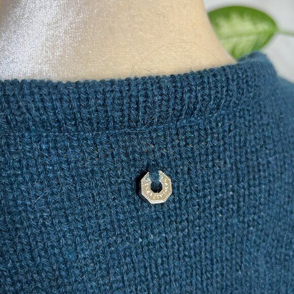 Las Pepas Green Cardigan Sweater Size M/L Button Front Knit - Picture 6 of 6